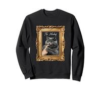 The Mischief Cat Art - Divertente design vintage con mano che morde il gatto Felpa