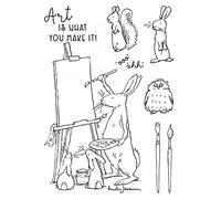 The Mom Rabbits Teaching Baby Set di strumenti per la creazione di biglietti, scrapbooking Arte è ciò che fa per voi, parole trasparenti e timbri per la realizzazione di stencil