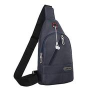 The Monkey Is The Messenger Messenger Borsa a tracolla Borsa Singola Should Borse Satchel Medium, Blu, Etichettalia unica