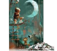 The Moon Climb - Paperland Animals on A Ladder to The Moon Puzzle da 1000 pezzi, regali di Natale, puzzle di carta per adolescenti, puzzle divertenti (75x50 cm)