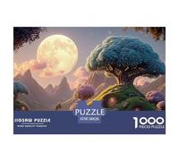 The Moon Is Shining Brightly 1000 Pcs Cartoncino Premium Puzzle Whimsical Alpine Cottage Immagini Vibranti Gioco Creativo Puzzle Decorazioni Per La Casa 38x26cm/1000pcs
