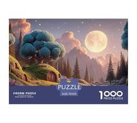 The Moon Is Shining Brightly 1000 Pcs Cartone Robusto Puzzle Whimsical Alpine Cottage Sfida Unica Gioco Per Famiglie Puzzle Per Adulti E Bambini 70x50cm/1000pcs