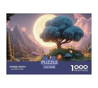 The Moon Is Shining Brightly 1000 Pcs Cartone Robusto Puzzle Whimsical Alpine Cottage Sfida Unica Gioco Creativo Puzzle Decorazioni Per La Casa 52x38cm/1000pcs