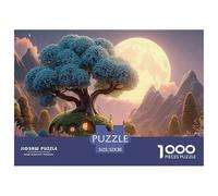 The Moon Is Shining Brightly 1000 Pezzi Cartoncino Premium Puzzle Whimsical Alpine Cottage Immagini Vibranti Giocattoli Educativi Puzzle Per Bambini 52x38cm/1000pcs