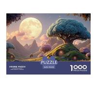 The Moon Is Shining Brightly 1000 Pezzi Cartoncino Premium Puzzle Whimsical Alpine Cottage Immagini Vibranti Giocattoli Educativi Puzzle Decorazioni Per La Casa 70x50cm/1000pcs