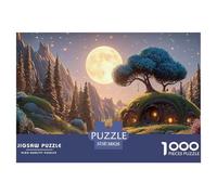 The Moon Is Shining Brightly 1000 Pezzi Cartone Robusto Puzzle Whimsical Alpine Cottage Antistress Gioco Creativo Puzzle Decorazioni Per La Casa 38x26cm/1000pcs
