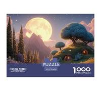 The Moon Is Shining Brightly 1000 Pezzi Cartone Robusto Puzzle Whimsical Alpine Cottage Immagini Vibranti Gioco Creativo Puzzle Per Bambini 70x50cm/1000pcs