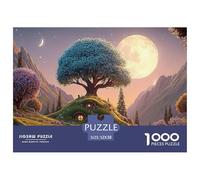 The Moon Is Shining Brightly 1000 Pezzi Cartone Robusto Puzzle Whimsical Alpine Cottage Sfida Unica Gioco Creativo Puzzle Per Bambini 52x38cm/1000pcs