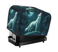 The Moon Is White And There Is A Solitary Wolf Toaster Cover 2 Slice Kitchen Small Appliance Covers With Pockets Dust And Fingerprint Protectio