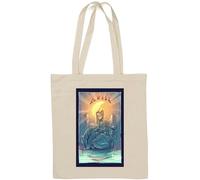 The Moon Tarot Card Art Logo Naturale Cotone Tote Bag Bianco