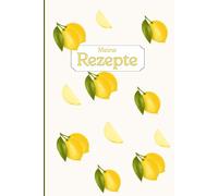 The Moonwake - Rezeptbuch zum Selberschreiben im handlichen A5 Format - blanko DIY Kochbuch & Backbuch, Zitronen Design, Ideal als Geschenk für Kochbegeisterte