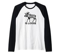 The Moose Is Loose Vintage Moose Lovers novità Grafica Maglia con Maniche Raglan