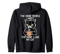 The More People I Meet The More I Like My Cat Felpa con Cappuccio