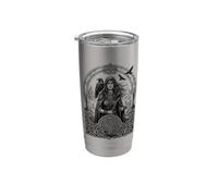 The Morrigan Celtic Raven Dea mitologia irlandese Corvo Cool Bicchiere termico in acciaio inox doppia parete