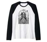 The Morrigan Celtic Raven Dea Mitologia Irlandese Corvo Cool Maglia con Maniche Raglan