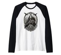 The Morrigan Celtic Raven Dea Mitologia Irlandese Corvo Cool Maglia con Maniche Raglan