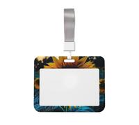 The Most Beautiful - Porta badge con girasole, impermeabile, con finestra trasparente per documenti, per donne, uomini, personale in ufficio, insegnanti, infermieri