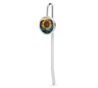 The Most Beautiful Sunflower Bookmark with Hanging Charm Metal Book Mark Book Page Holder per gli amanti della lettura, regalo di apprezzamento degli insegnanti, San Valentino, festa della mamma
