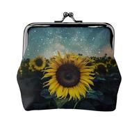 The Most Beautiful Sunflower Print - Portamonete per uomo e donna, in pelle, con chiusura a bacio, piccolo portamonete