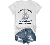 The Most Dangerous Immigrant Arrived in 1492 Shirt Pro Immigration Mexican T Shirt Abolish Ice Tops, bianco, XXL