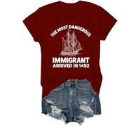The Most Dangerous Immigrant Arrived in 1492 Shirt Pro Immigration Mexican T Shirt Abolish Ice Tops, Porpora, L