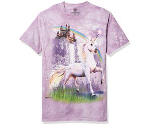 The Mountain Men's Unicorn Castle T-Shirt Camicia, Viola, L Uomo