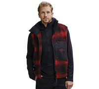 The Mountain Studio Rocky Mountain Check Vest M - gilet in pile - uomo S Red/Black man Recycled Polyester