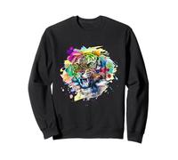The Mountain Tigers with Splash Colors Illustration Graphic Felpa