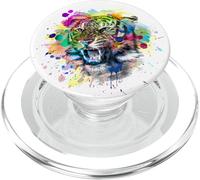 The Mountain Tigers with Splash Colors Illustration Graphic PopSockets PopGrip per MagSafe