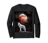 The Mountain Wolf - Camicia da uomo Blood Moon Mountain Wolf Maglia a Manica