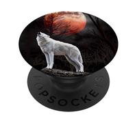 The Mountain Wolf - Camicia da uomo Blood Moon Mountain Wolf PopSockets PopGrip Adesivo