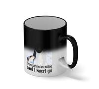 The Mountains Are Calling And I Must Go Funny Penguin Mug - Ironic Meme Coffee Cup - Sarcastic Hiker Gift Black Magic Coffee Mug