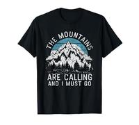 The Mountains Are Calling Hiking Camping Uomini Donne Bambini Maglietta