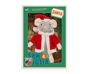 The Mouse Mansion Sam & Julia - Topolino di Babbo Natale - l'originale della popolare serie di libri - 1/12 dimensioni per casa delle bambole standard - contiene: 1 topolino peluche 12 cm