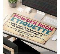 The Mouse Pad Divertente Powder Room Etiquette: signore, resta seduto! Tappetino per mouse per computer per scrivania Gaming Mousepad