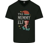 The Mummy Elf Divertente Natale Xmas Uomo V-Neck Cotone T-Shirt