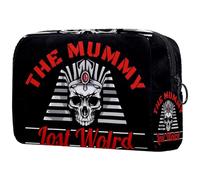 The Mummy Faraone Skull Head Cosmetic Bag per donne, beauty case da viaggio grande borsa organizer con cerniera, Multi, 18.5x7.5x13cm/7.3x3x5.1in, Beauty case