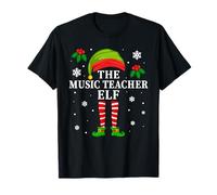 The Music Teacher Elf Christmas Matching Maglietta