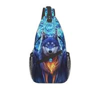 The Mystery Wolf Trio Borsa a Tracolla da Viaggio Petto Zaino Sling per Uomo Escursionismo Daypack