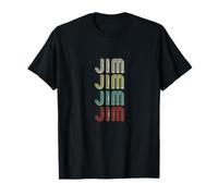 The Name Is Jim in Funny Retro Vintage Disco Uomo Maglietta