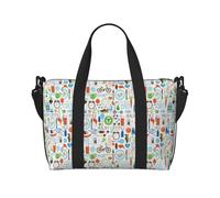 The Nature Wildlands Activities - Borsa a tracolla da viaggio con cerniera, stile casual, per viaggi nel fine settimana e shopping in palestra, Nero , Taglia unica, Borsa da viaggio