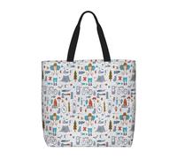The Nature Wildlands Activities Pattern Print Tote Bag Large Women Casual Borsa a tracolla Borsa a mano per attività all'aperto Vacanze Weekender Viaggi Regali