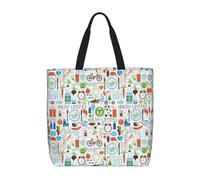 The Nature Wildlands Activities Pattern Print Tote Bag Large Women Casual Borsa a tracolla Borsa a mano per attività all'aperto Vacanze Weekender Viaggi Regali