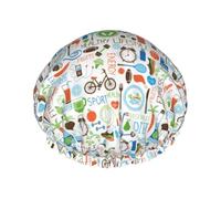 The Nature Wildlands Attività Modello Stampa Doppio Strato Impermeabile Cuffia Da Doccia Donne Uomini Riutilizzabile Bagno Capelli Caps Fascia Elastica