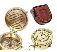 The New Antique Store - Bussola in ottone incisa con versetto religioso della Scrittura, regalo per figlio, nipote, comunione, figlioccio, chiesa, festa di laurea, Isaia 40:31 - saliranno sulle ali come aquile