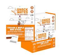 The New Primal Snack Mates - Bastoncini di pollo e acero, snack sani senza glutine per bambini, snack a basso contenuto di zuccheri ad alto contenuto proteico, mini bastoncino di carne a scatti Paleo