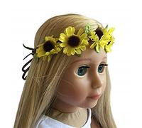 The New York Doll Collection 18 Pollici / 46 cm Fascia per Bambola - Floreale Giallo Corona di Girasole - Capelli Accessori per 18 Pollici / 46 cm Bambole