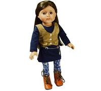 The New York Doll Collection Set di Abbigliamento Include Vestito Blu - Vest e Cintura - per Bambole di Moda 18 Pollici / 46 cm - Abbigliamento per Bambole - Accessori per Bambole