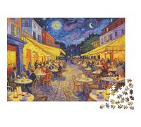 The Night Café Puzzle 1000 Pezzi Riciclato Café Terrace at Night Puzzle per Adulti Accessori Gioco Impossibile Difficile Stimolante Gioco Divertente 52x38cm/1000pcs