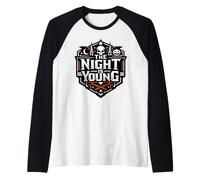 The Night Is Young - Teschio di Halloween spettrale Maglia con Maniche Raglan
